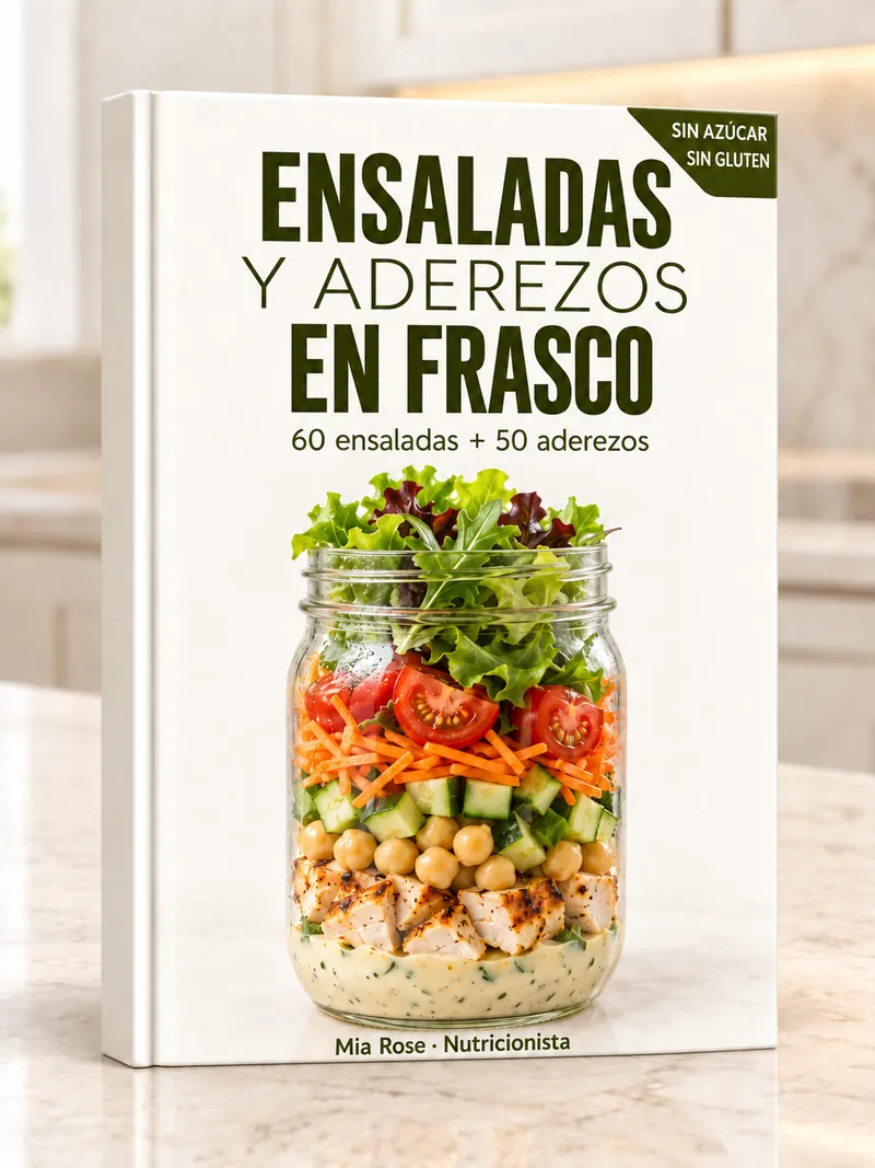 El recetario Ensaladas en Frasco con sus 60 recetas y 50 aderezos